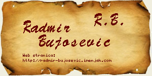 Radmir Bujošević vizit kartica